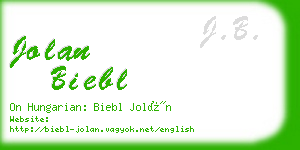 jolan biebl business card